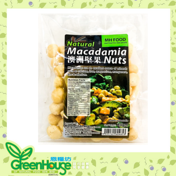 MH Food Natural Macadamia Nuts 85G